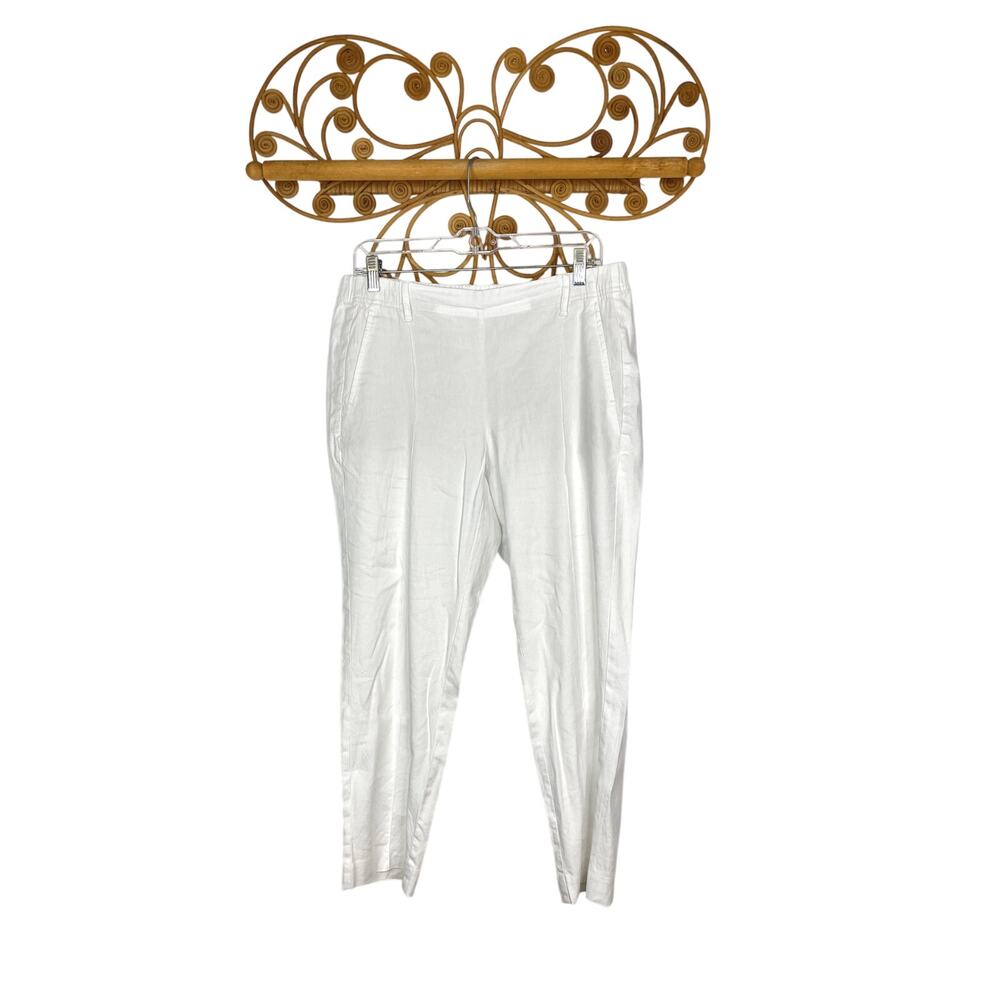 J. Jill Linen stretch pull-on pants white M